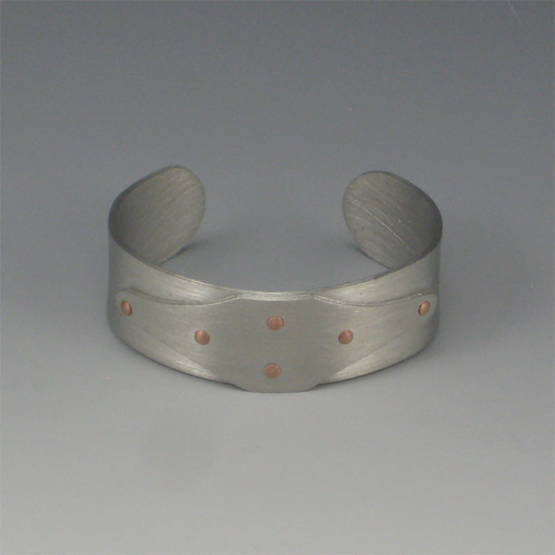 Pewter Cuff Bracelet, Shaker Style- 3/4" Wide