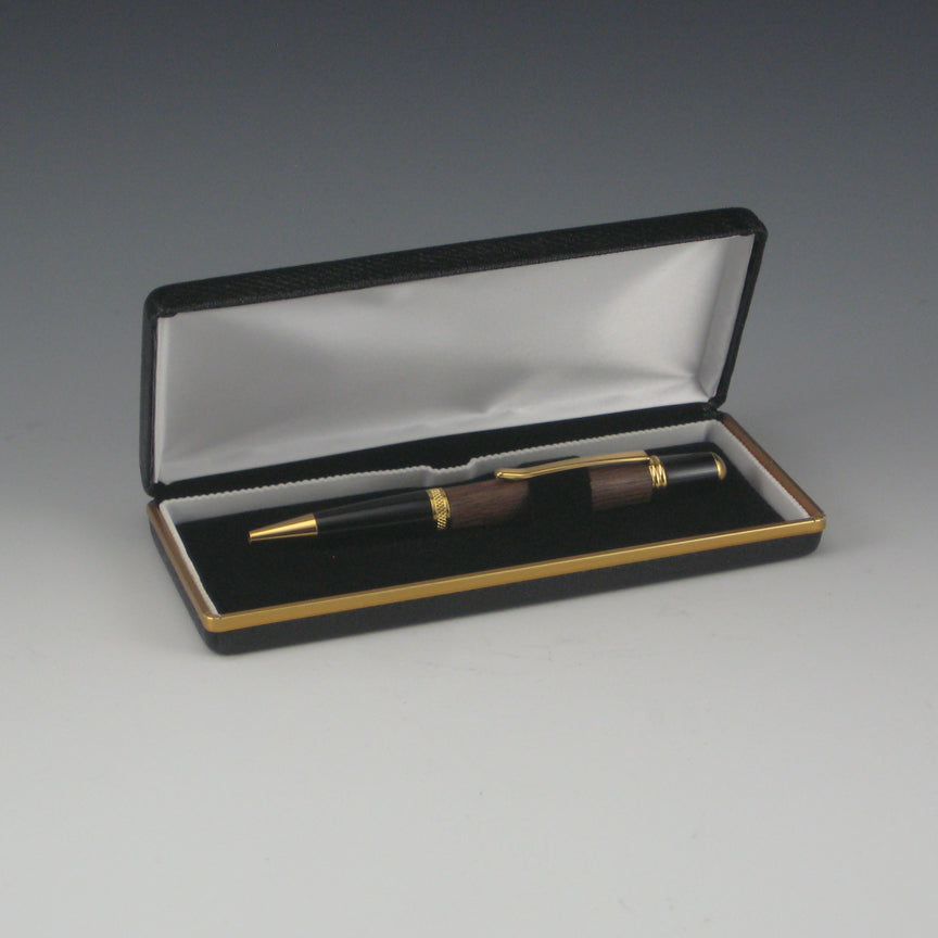 Walnut & Gold Pen with Velvet Storage Box